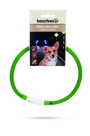 Beeztees Dogini USB - Lichtgevende Halsband  - Hond - groen - 70 cm