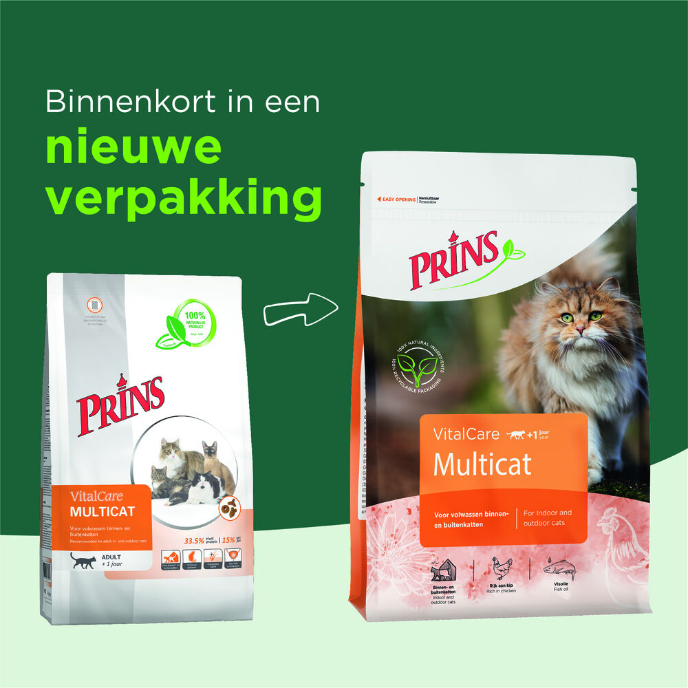 Prins VitalCare Multicat - Kattenvoer - 10 Kilogram - gevogelte
