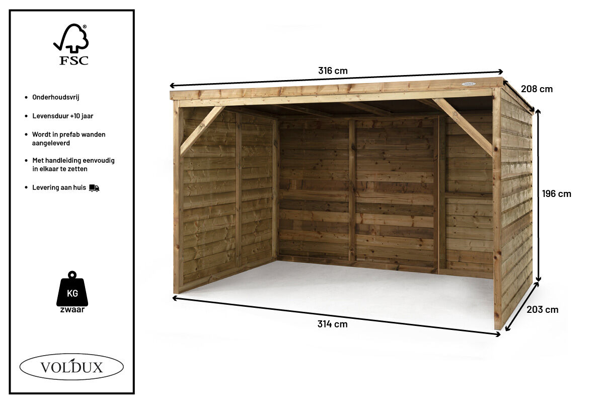 Voldux Lente - Schuilstal - 316x208x196 cm