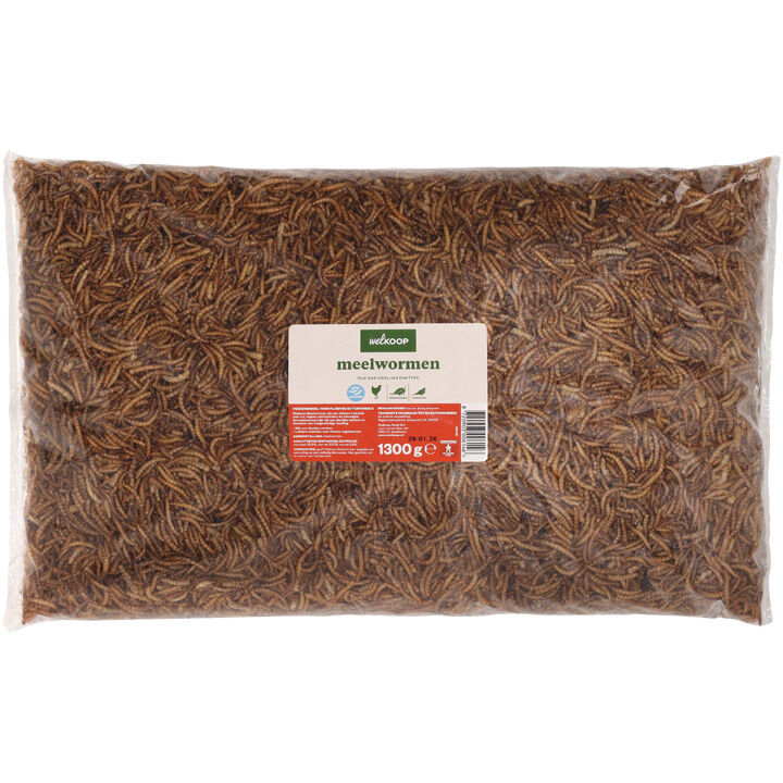 Welkoop Meelwormen - Pluimveesnack - 1300 Gram Welkoop Meelwormen - Pluimveesnack - 1300 Gram