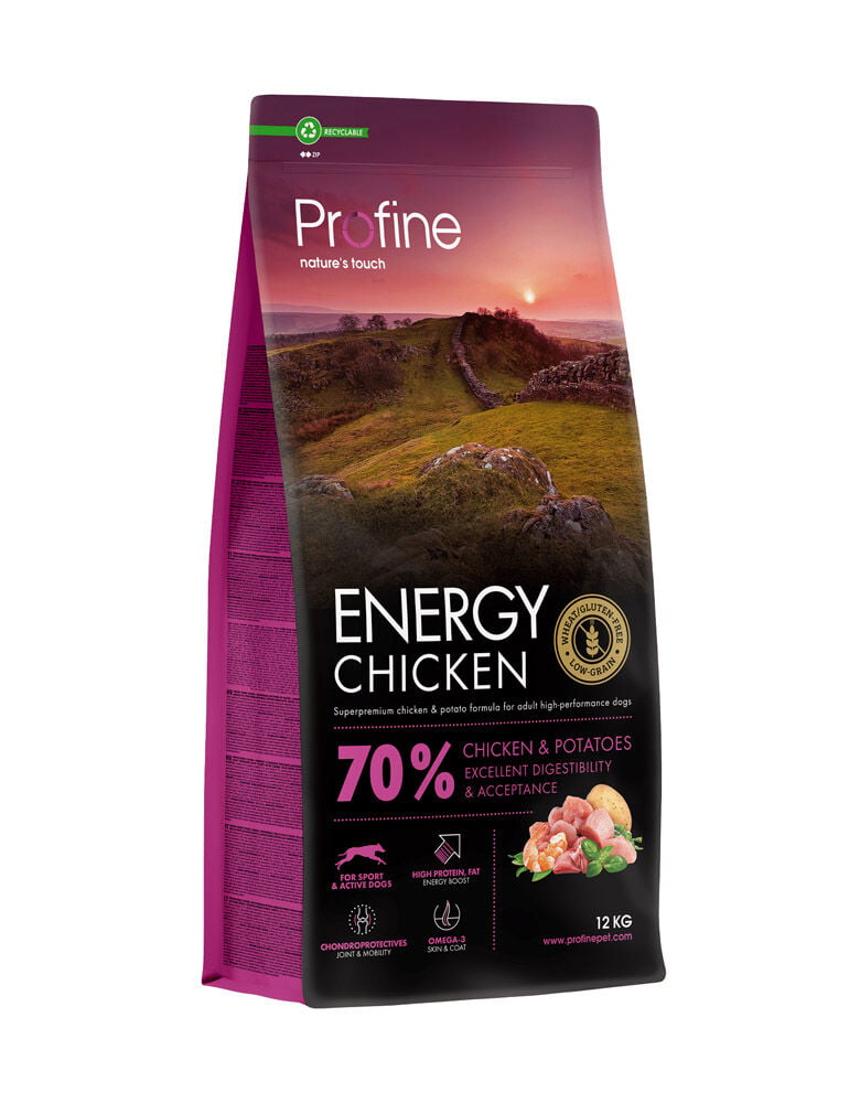 Profine Energy Chicken & Potatoes - Hondenvoer - 12 Kilogram - kip Profine Energy Chicken & Potatoes - Hondenvoer - 12 Kilogram - kip