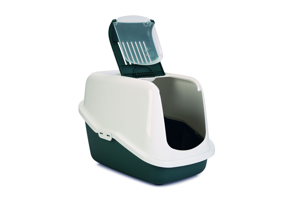 Savic Nestor - Kattenbak - Donkergroen Wit - 39x39x56 cm