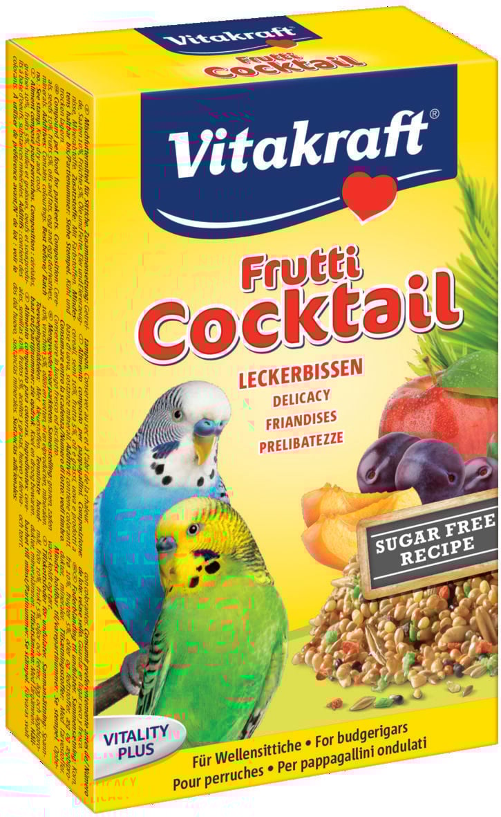Vitakraft Fruitcocktail Parkiet - 200 Gram - Bijvoeding opgroei en mengelingen Vitakraft Fruitcocktail Parkiet - 200 Gram - Bijvoeding opgroei en mengelingen