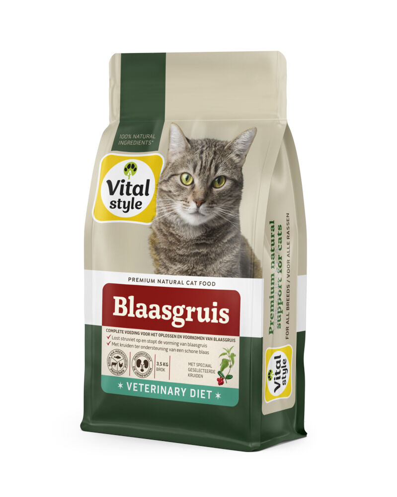 VITALstyle Blaasgruis - Kattenvoer - 3.5 Kilogram - Kip, rund