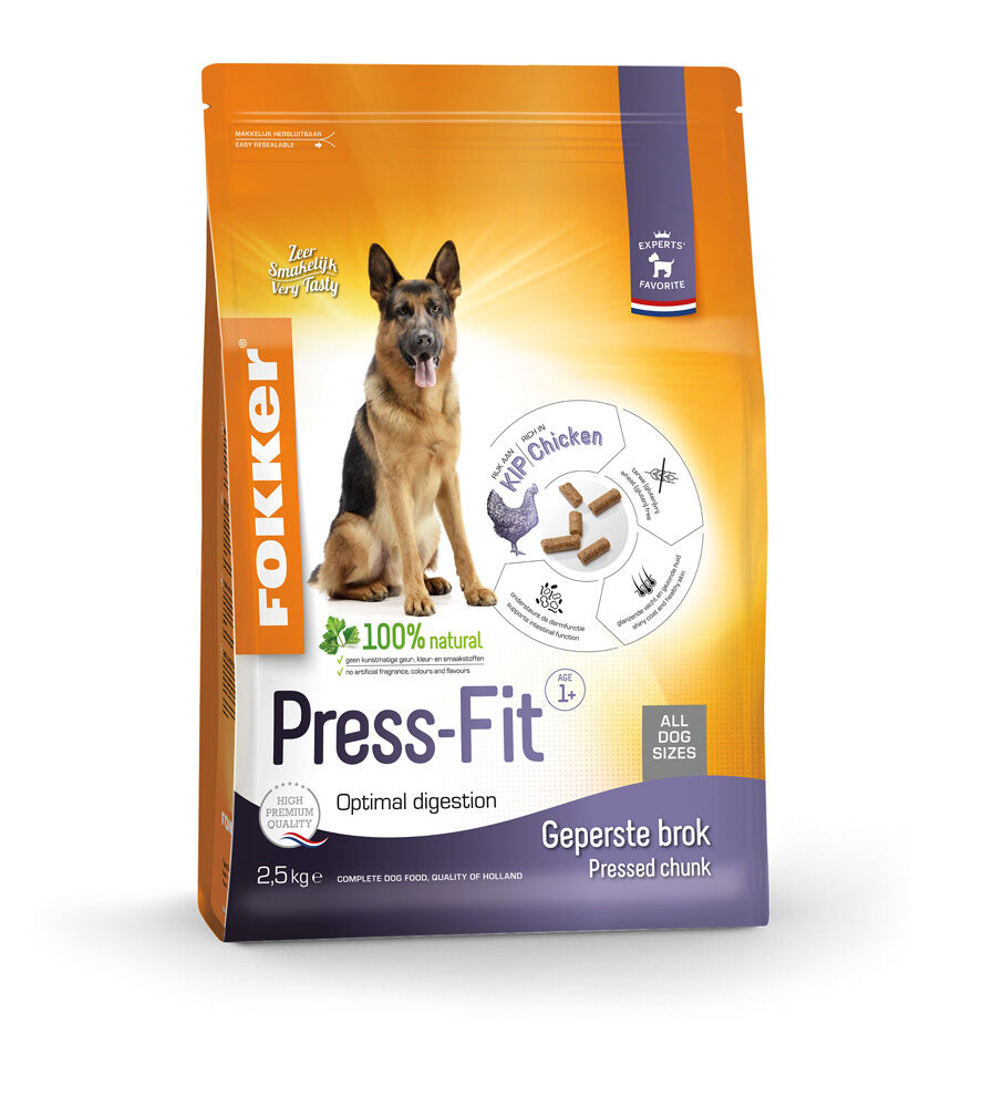 Fokker Press-Fit - Hondenvoer - 13 Kilogram - kip, rijst Fokker Press-Fit - Hondenvoer - 13 Kilogram - kip, rijst