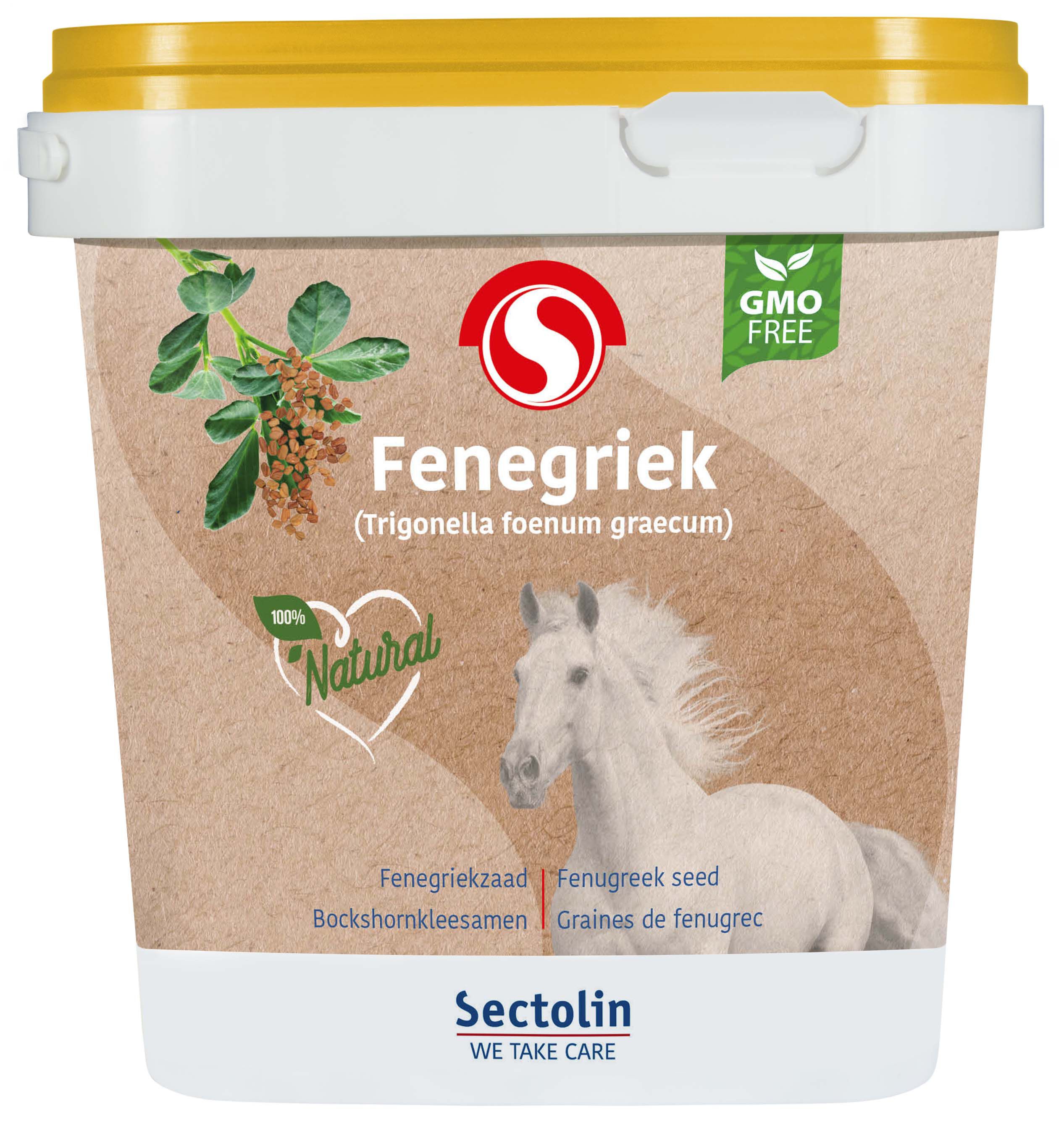 Sectolin Fenegriekzaad - Keel en Luchtwegsupplement Paard - 1 Kilogram - Emmer Sectolin Fenegriekzaad - Keel en Luchtwegsupplement Paard - 1 Kilogram - Emmer