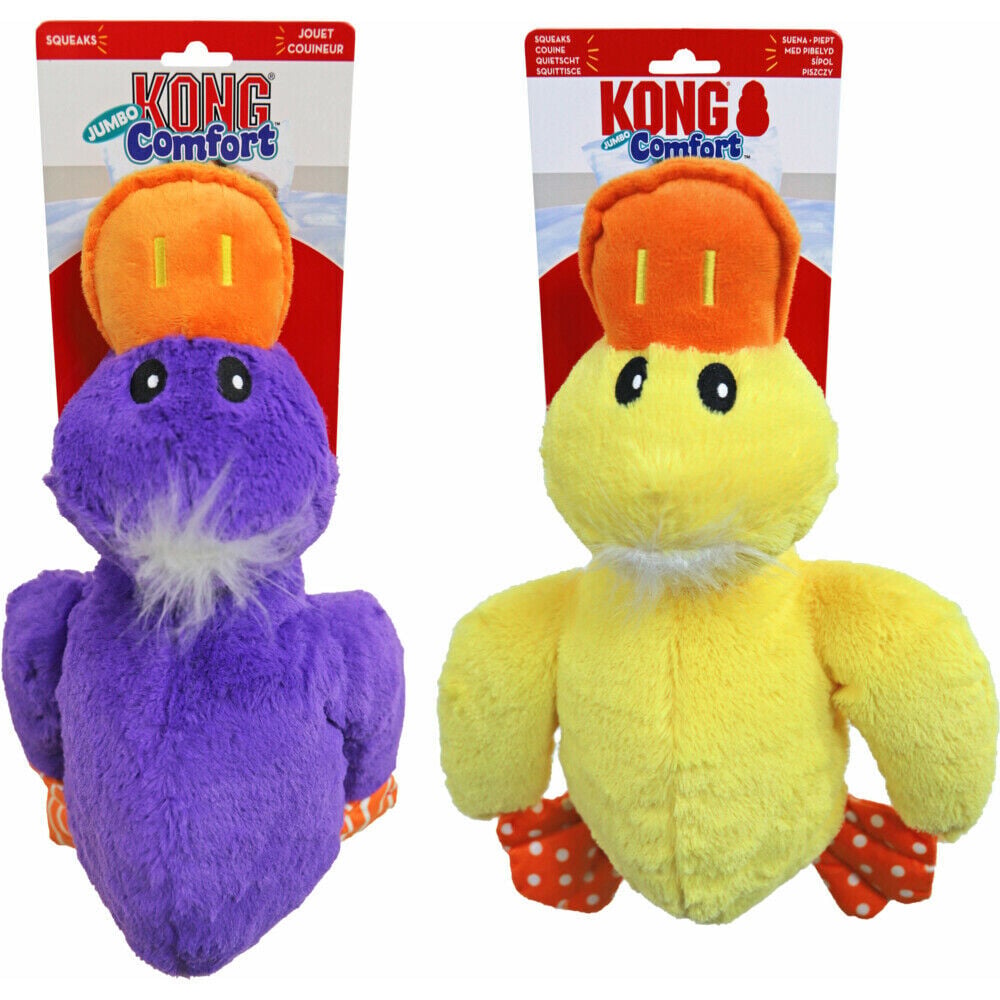 Kong Comfort Jumbo Eend - Pluche Knuffel - Hondenspeelgoed