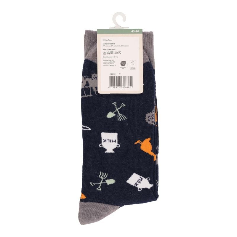 Welkoop Fun Boerderij - Sokken - Blauw - 43-46