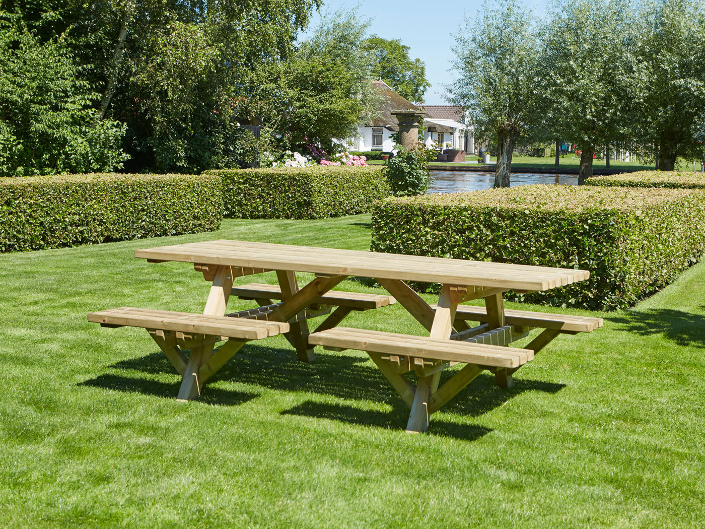 Talen Open instap  - Picknicktafel - Bruin - 76x85x230 cm