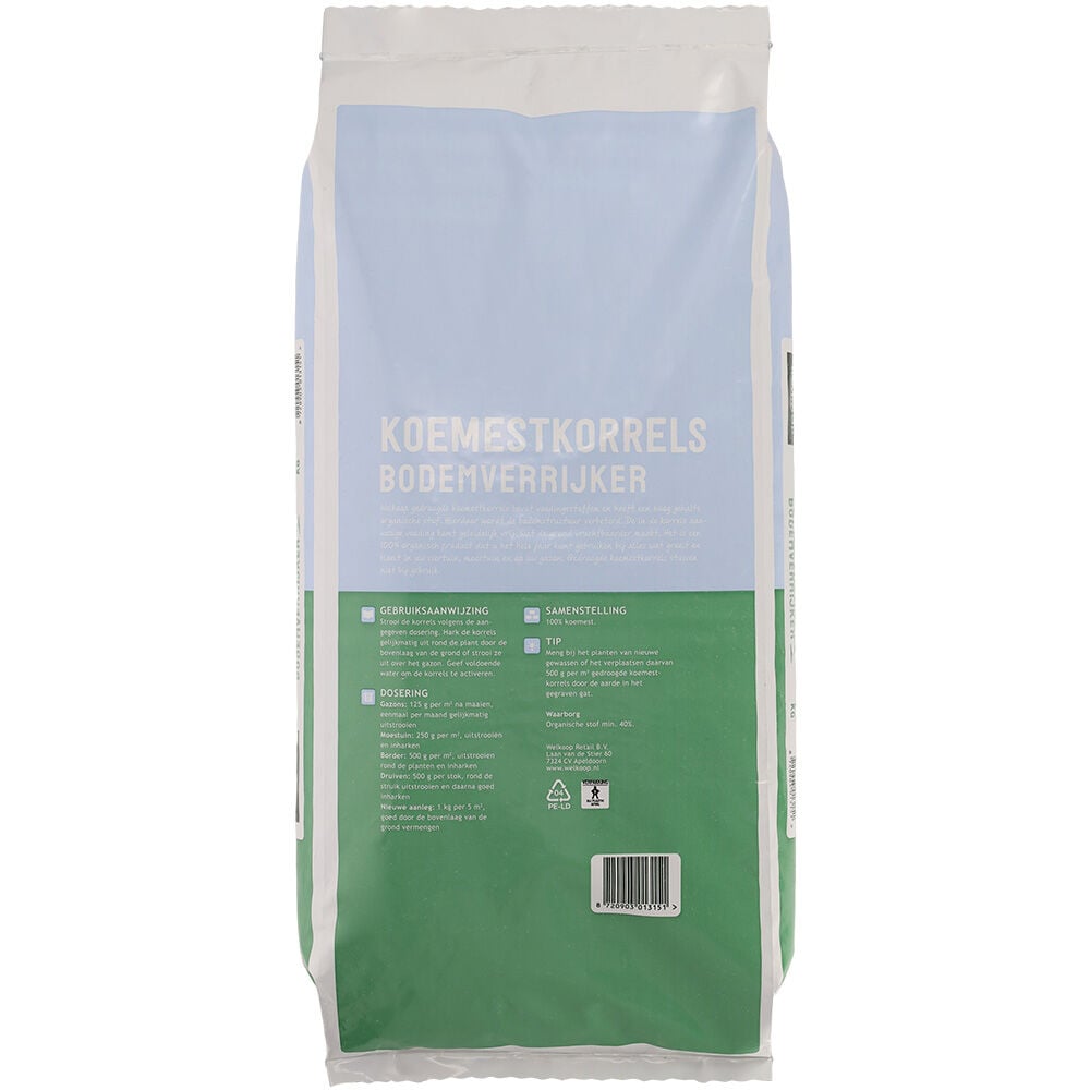 Welkoop Bodemverrijker - Koemestkorrels - 10 Kilogram
