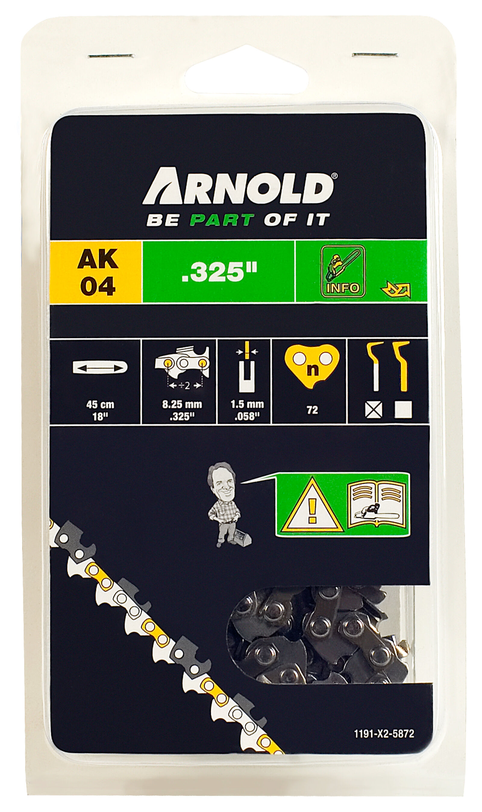 Arnold AK04 325 1.5mm 72 schakels - Zaagketting