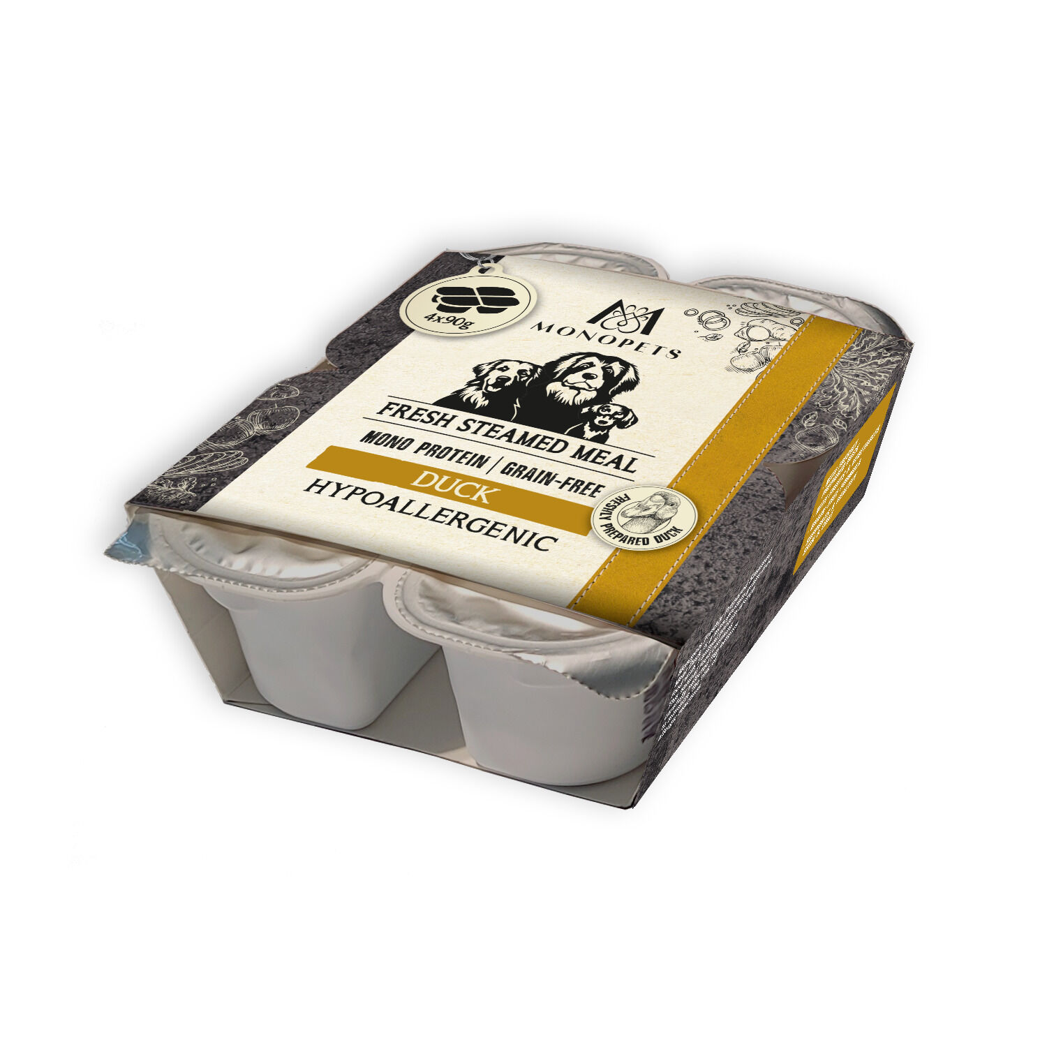 Monopets Stoommaaltijd - Hondenvoer - 360 Gram - Eend Monopets Stoommaaltijd - Hondenvoer - 360 Gram - Eend