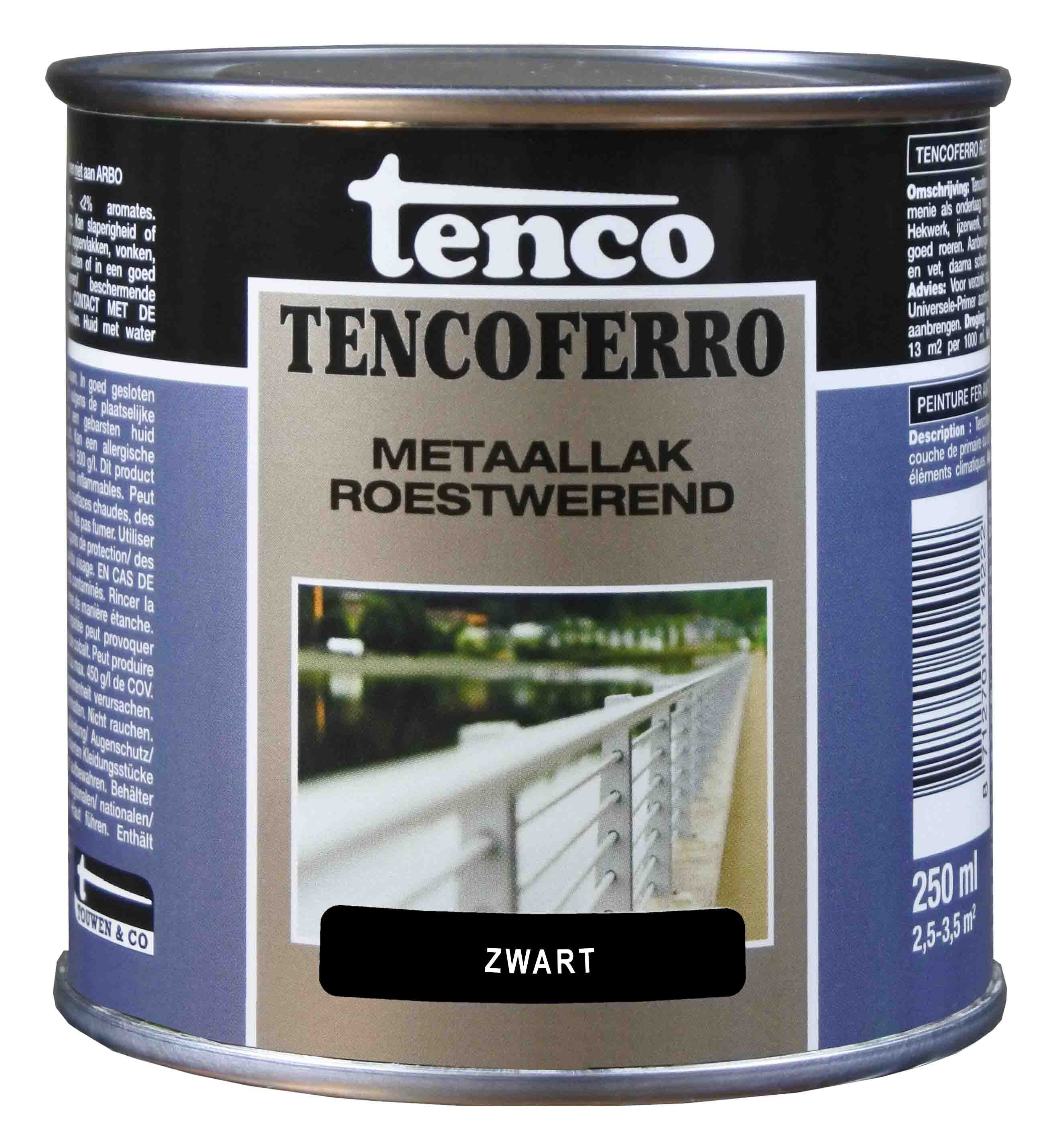 Tenco - Tencoferro - Roestwerende Ijzerverf - 250 Milliliter - Zwart