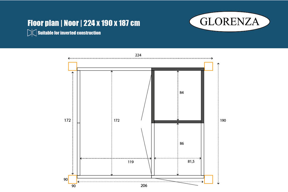 Glorenza Noor - Kattenren - Antraciet - 187x190x224 cm