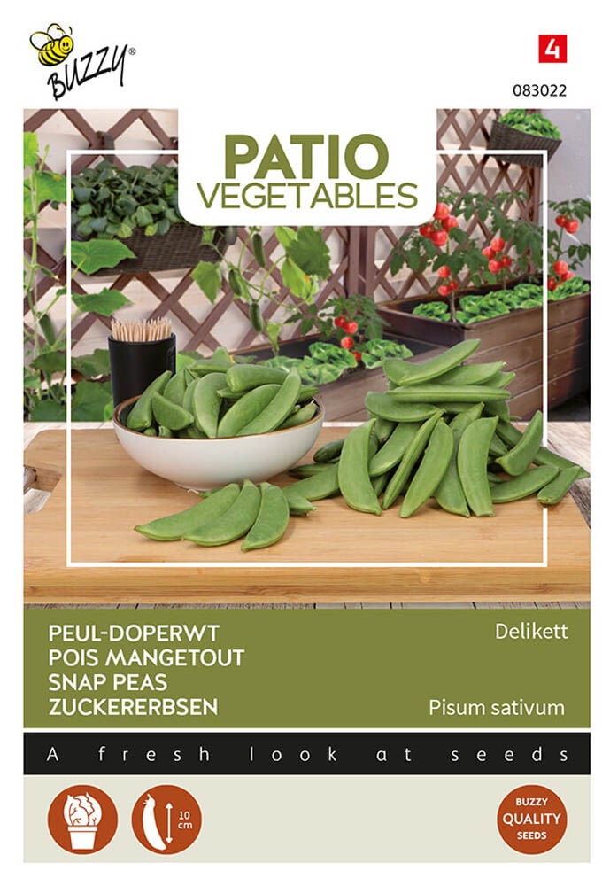 Buzzy Patio Veggies Peul-Doperwt Delikett - Groentezaden Buzzy Patio Veggies Peul-Doperwt Delikett - Groentezaden