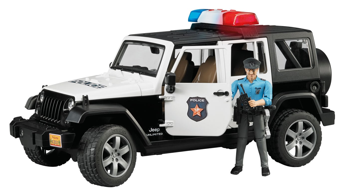 Bruder Jeep Wrangler Unlimited Rubicon politieauto met politieman 1:16 - Vrachtwagens & auto's