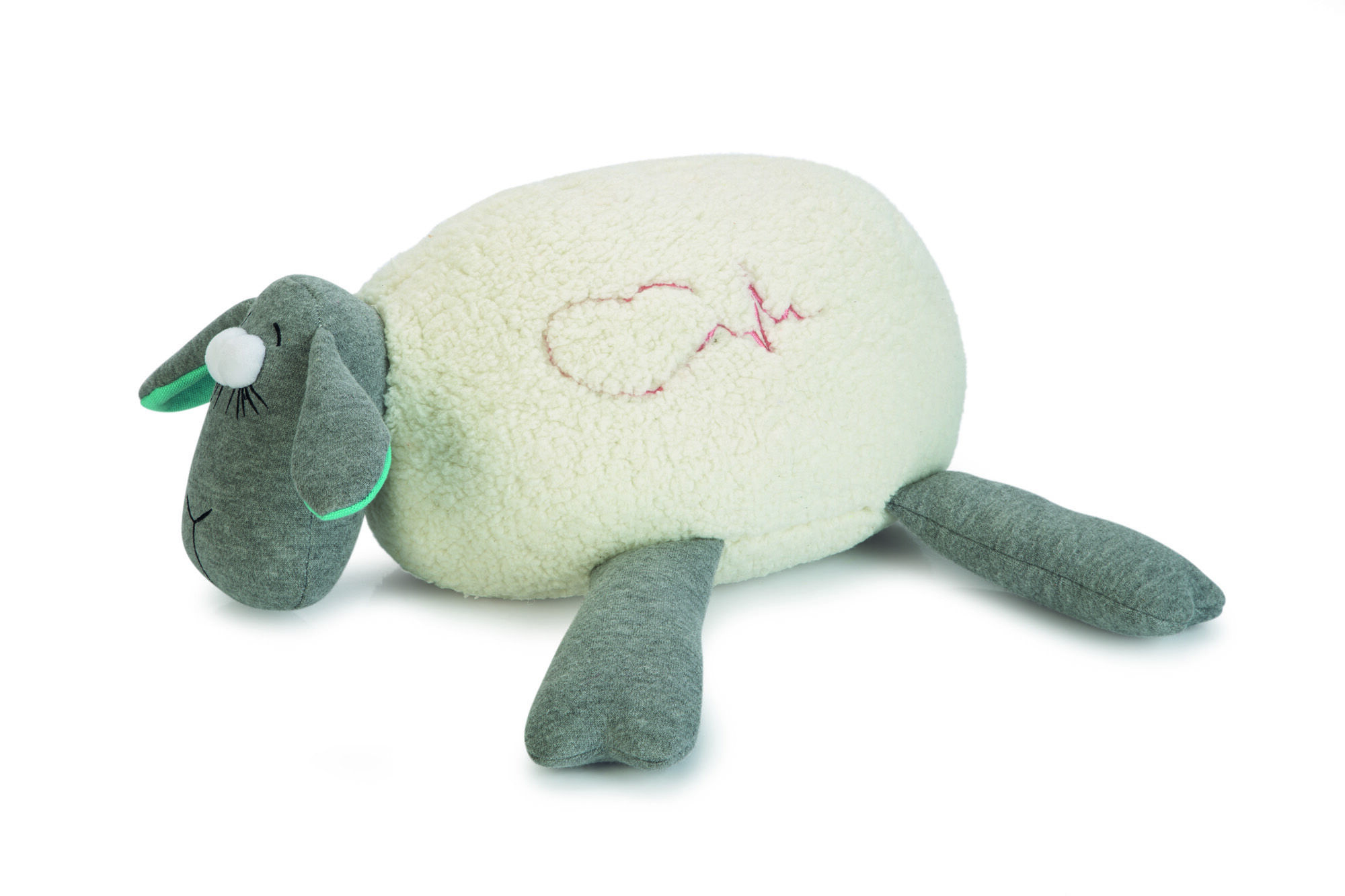 Beeztees Schaap - Knuffel met hartslag - Puppyspeelgoed - Grijs Wit - 14x36x25 cm