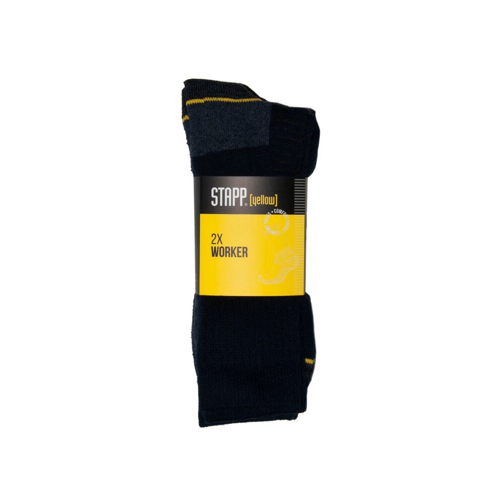 STAPP Yellow Worker - Werksokken - 2-Pack - Zwart - 43-46 STAPP Yellow Worker - Werksokken - 2-Pack - Zwart - 43-46