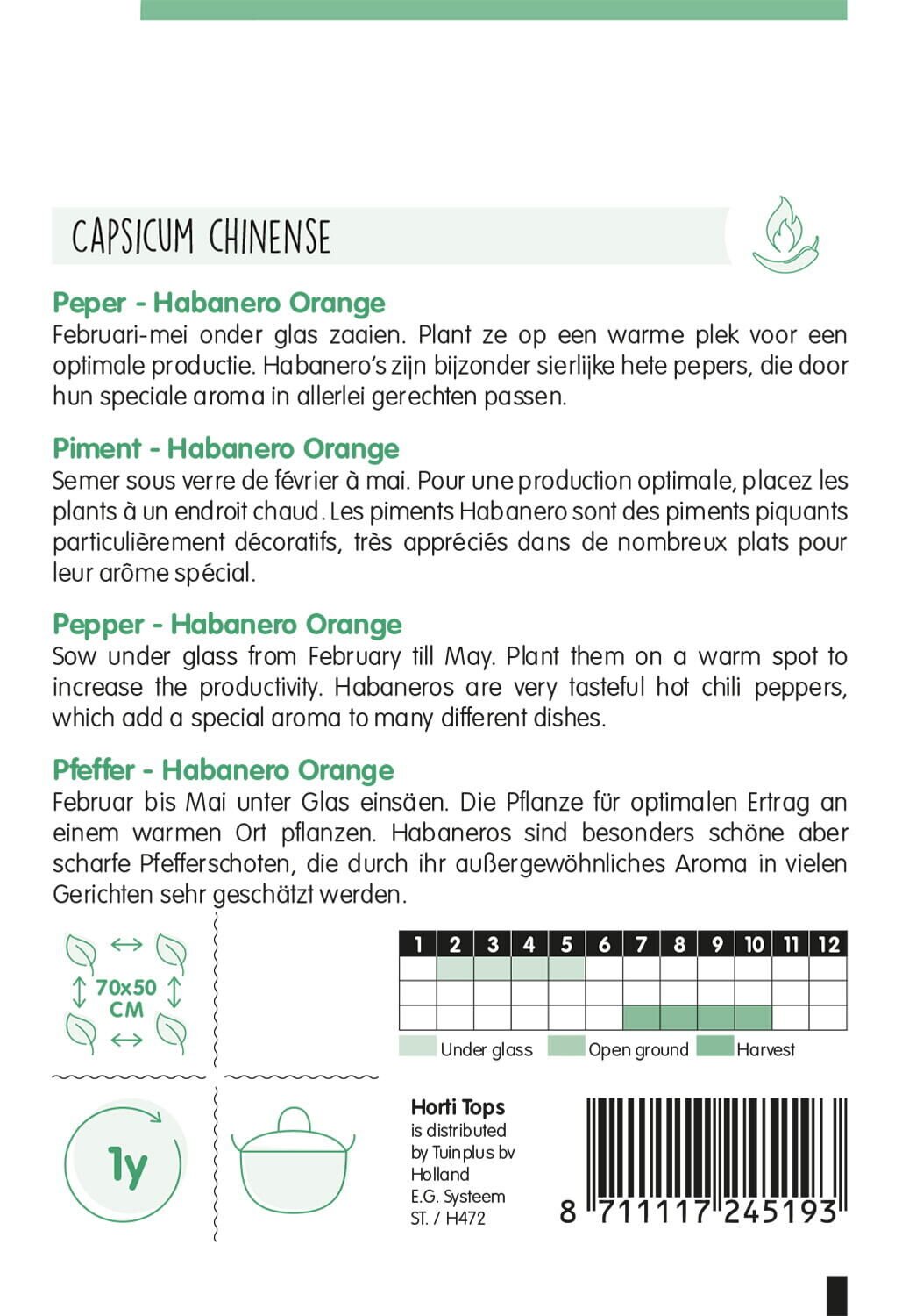 Hortitops Peper Habanero Capsicum chinense - Groentezaden