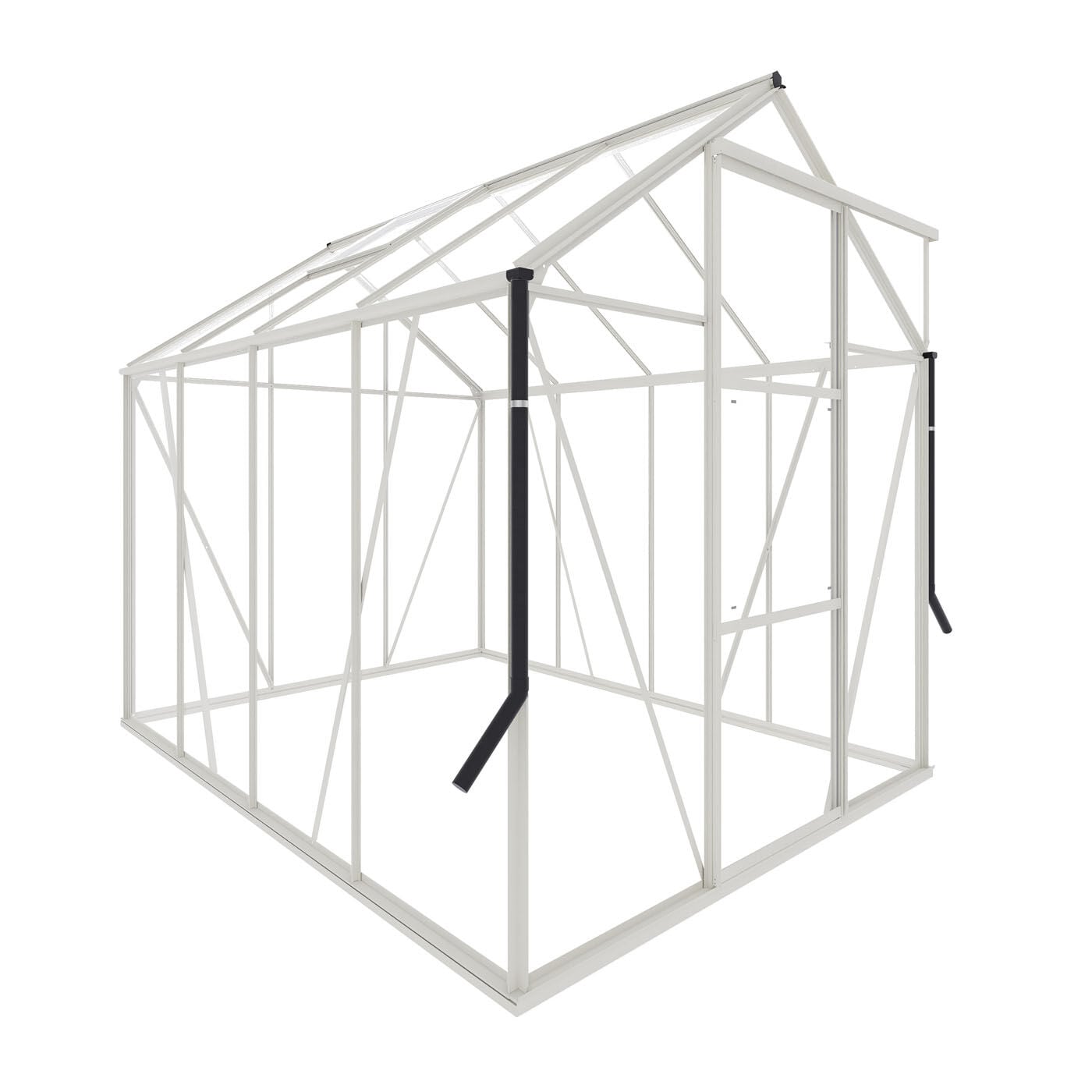 Royal Well Kate II Full Options - Tuinkas - Wit - 217x192x253 cm - Veiligheidsglas