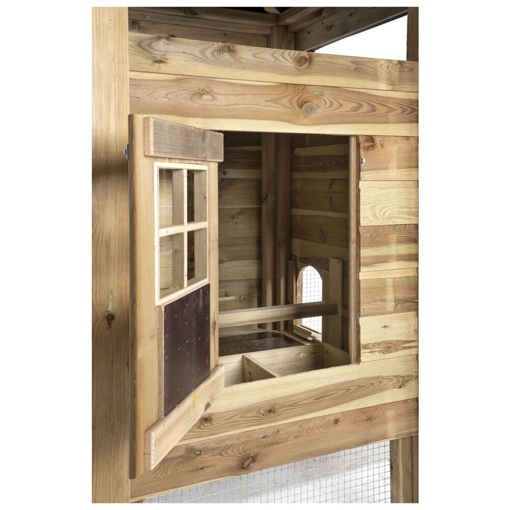 Voldux Hooiberg Fem XL - Kippenhok met ren - Naturel - Links