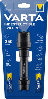 VARTA  Indestructible F20 Pro- incl. AA batterij 2 stuks - Zaklamp