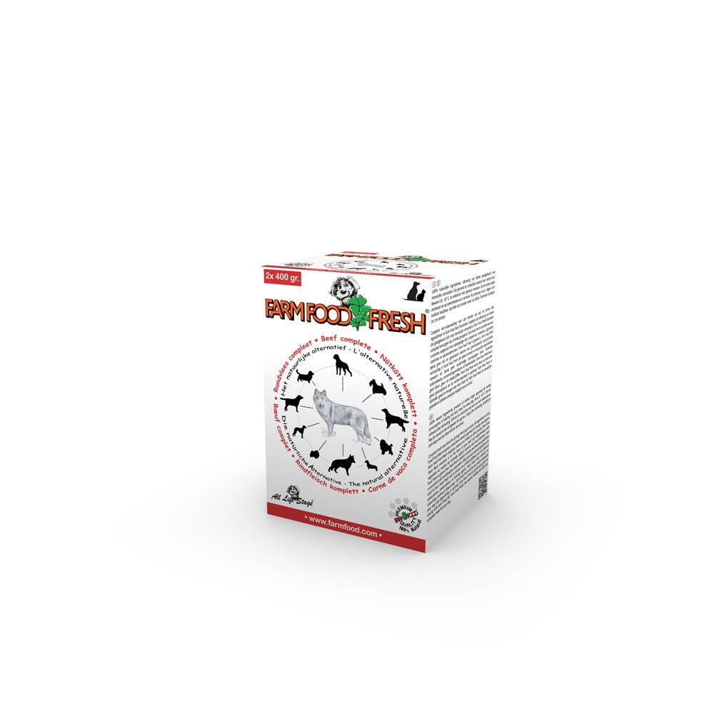 Farm Food Fresh - Hondenvoer - 800 Gram - rund Farm Food Fresh - Hondenvoer - 800 Gram - rund