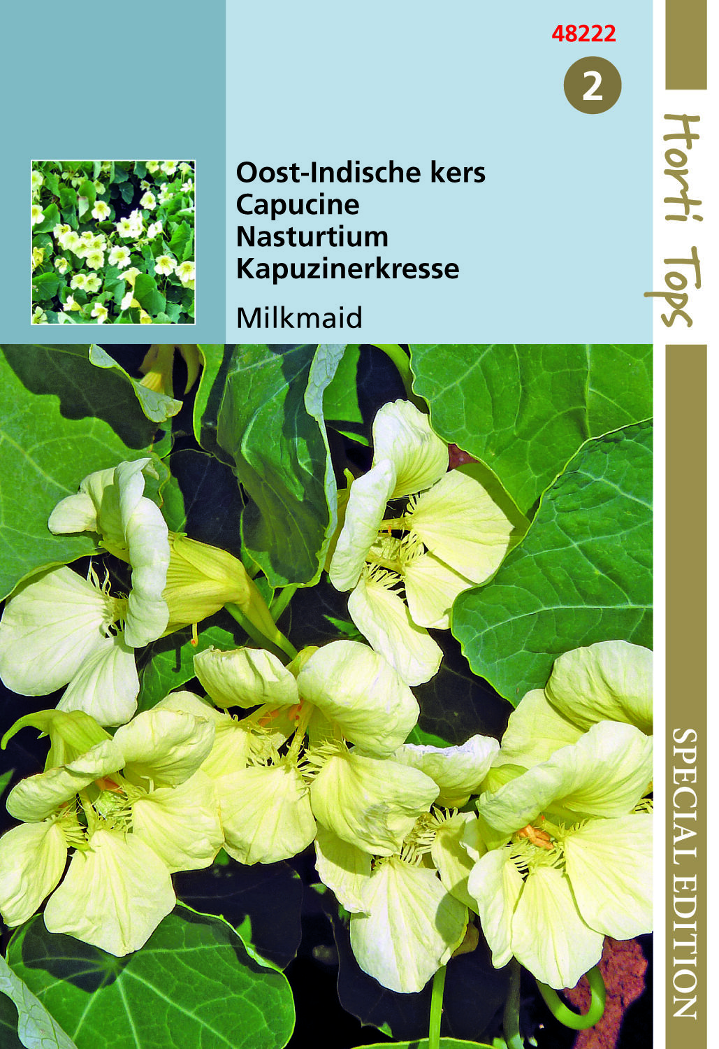 Hortitops Oost-indische kers Milkmaid Tropaeolum majus - Bloemzaden
