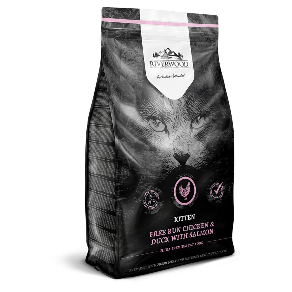 Riverwood Kitten - Kattenvoer - 2 Kilogram - eend, zalm, kip Riverwood Kitten - Kattenvoer - 2 Kilogram - eend, zalm, kip
