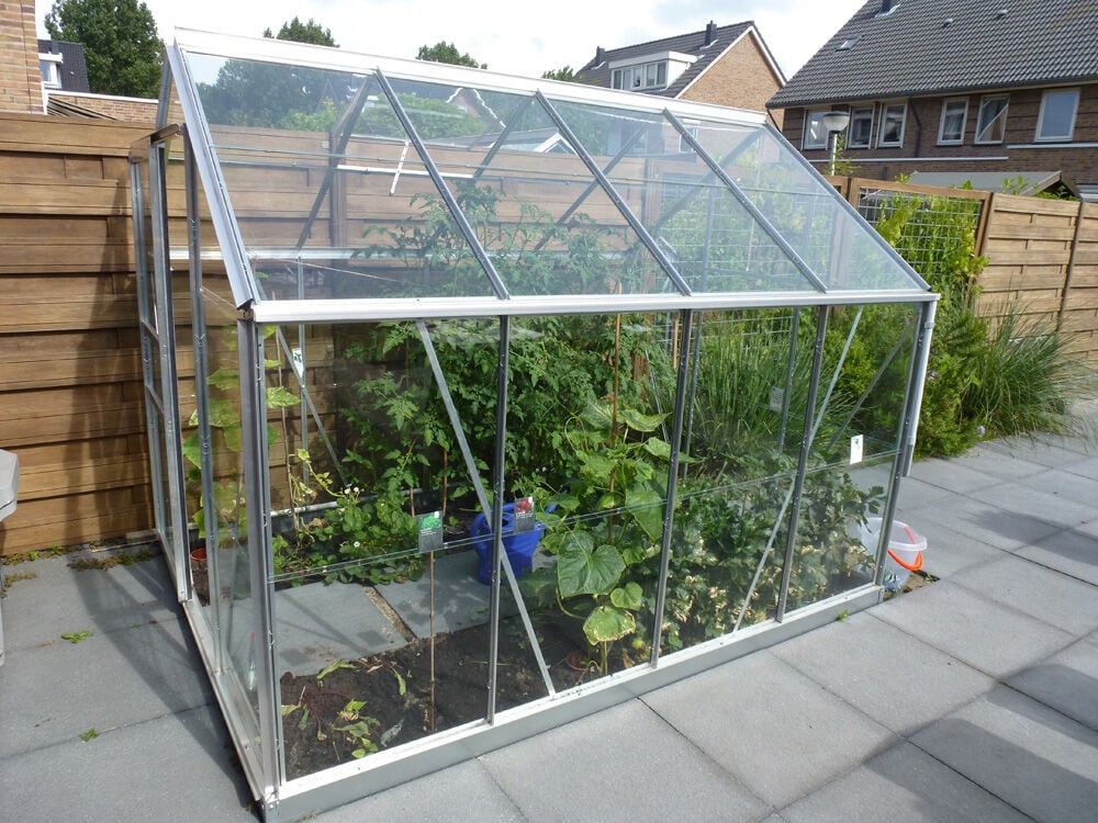 Halls Popular 86 - Tuinkas - zilver - 195x193x257 cm - Tuindersglas