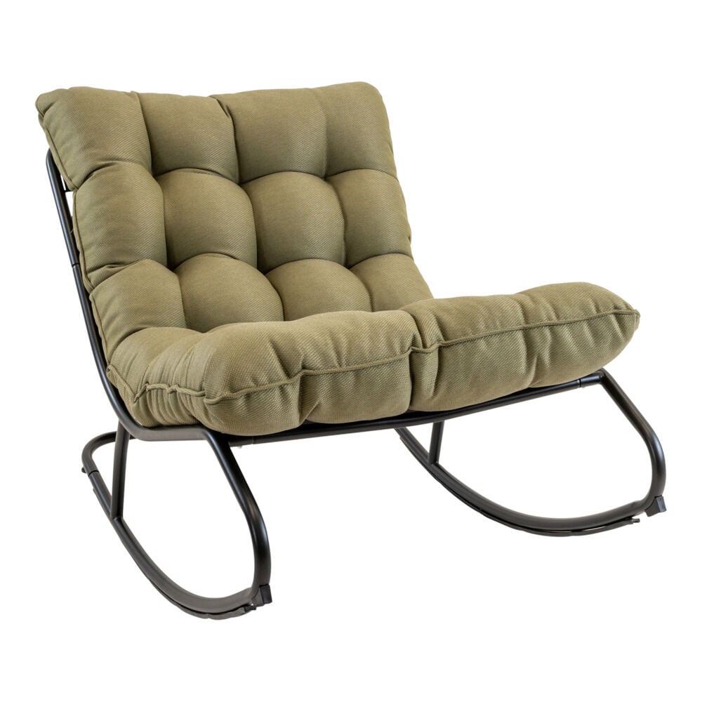 Lesli Living Zenzi - Schommelstoel - Groen - 73.5x115.5x71 cm Lesli Living Zenzi - Schommelstoel - Groen - 73.5x115.5x71 cm