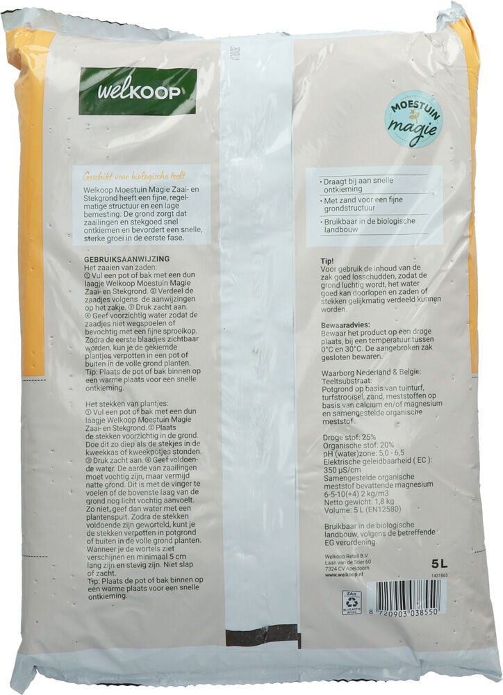 Welkoop Moestuin Magie - Zaai- en stekgrond - 5 Liter