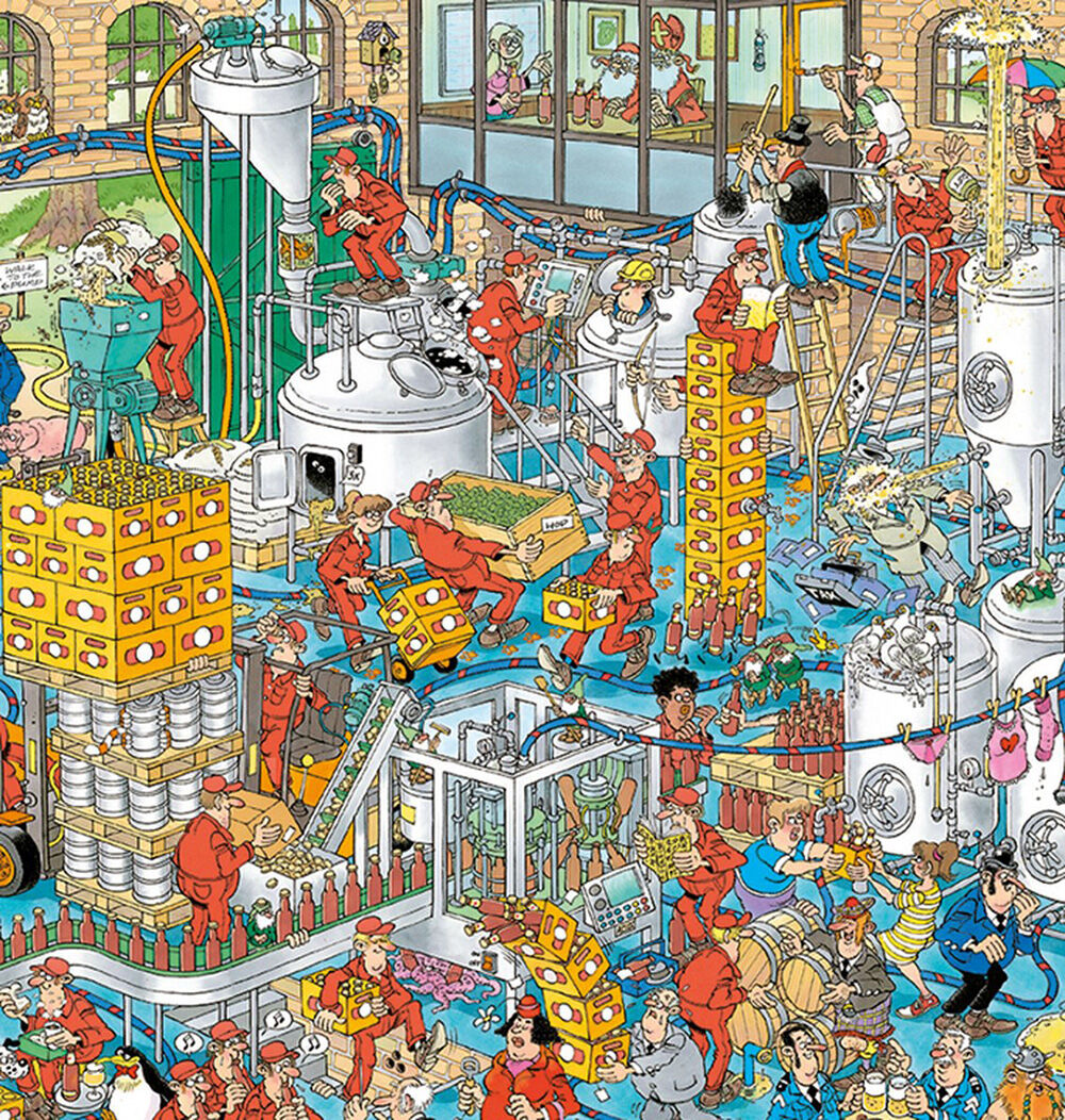 Jumbo Jan van Haasteren De Ambachtelijke Brouwerij - Puzzel - 1000 stukjes - Blauw