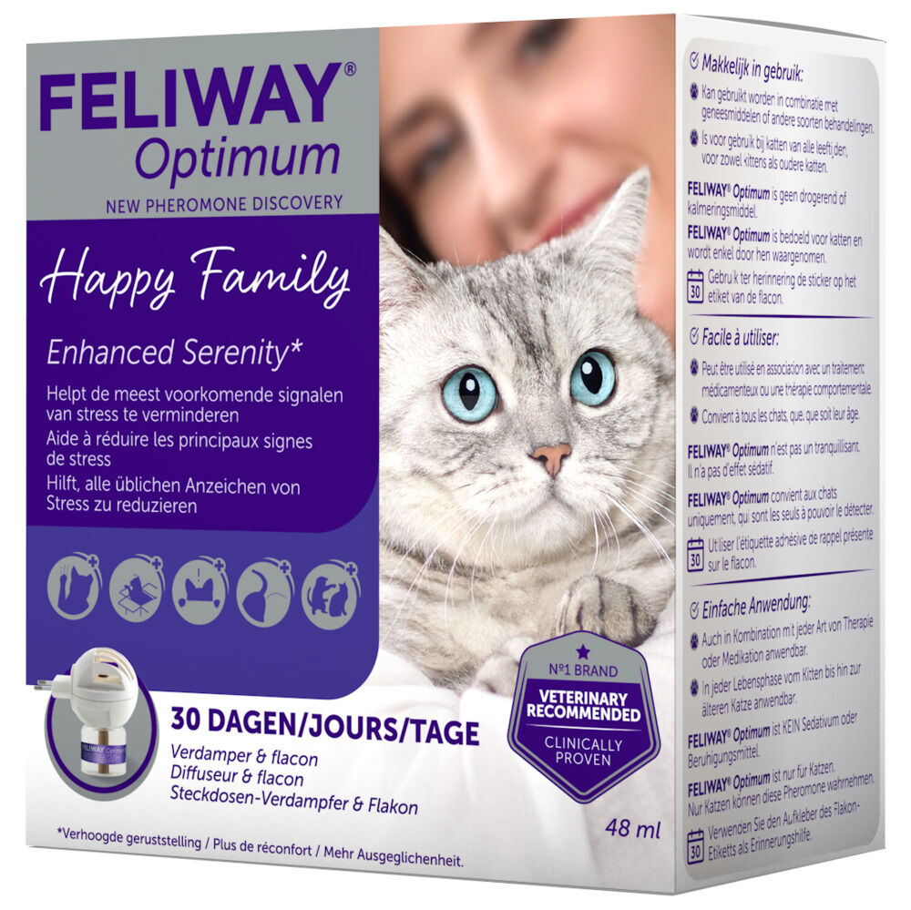 Feliway Startset Optimum Verdamper & vulling - Antistress product Feliway Startset Optimum Verdamper & vulling - Antistress product
