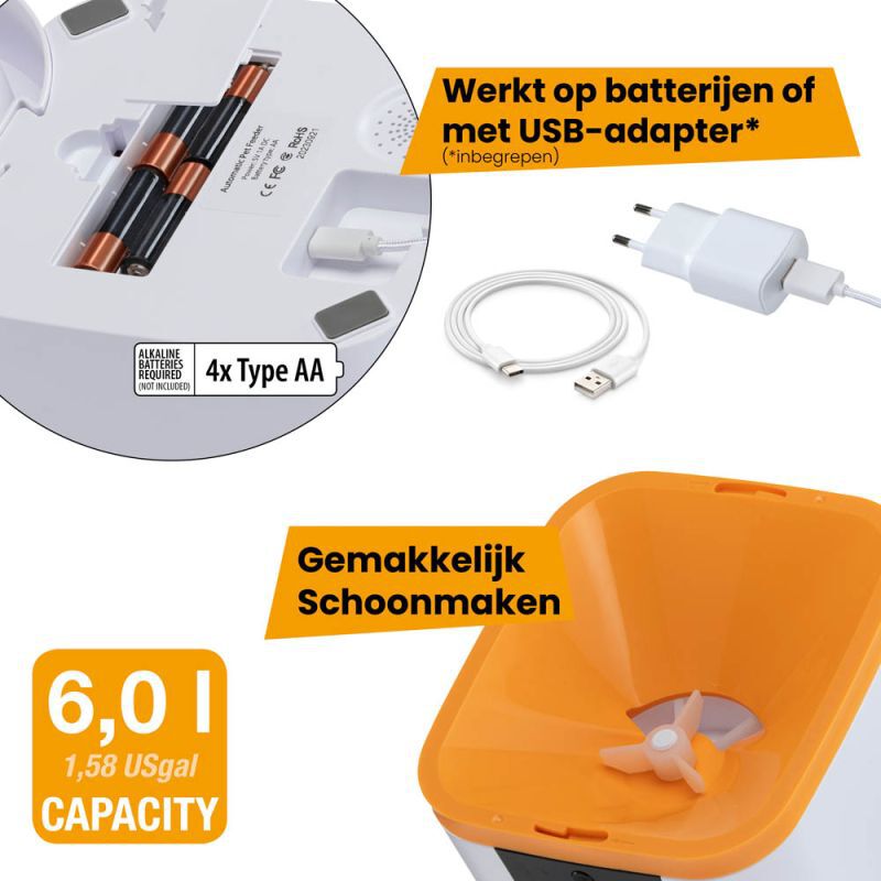 Ferplast Risto pet Smart - Automatische kattenvoerbak - Oranje - xx cm