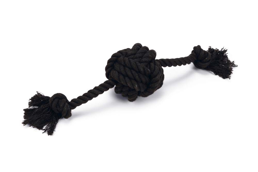 Beeztees Bari Flostouw met bal - Apporteren - Hondenspeelgoed - zwart - 37x7x27 cm Beeztees Bari Flostouw met bal - Apporteren - Hondenspeelgoed - zwart - 37x7x27 cm