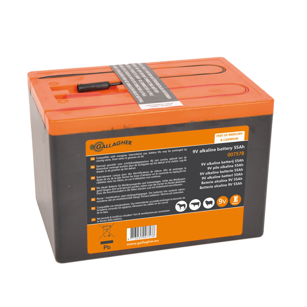 Gallagher Powerpack - Batterij - 11 cm - Oranje / zwart - 9V - 16 cm - 55 Ah