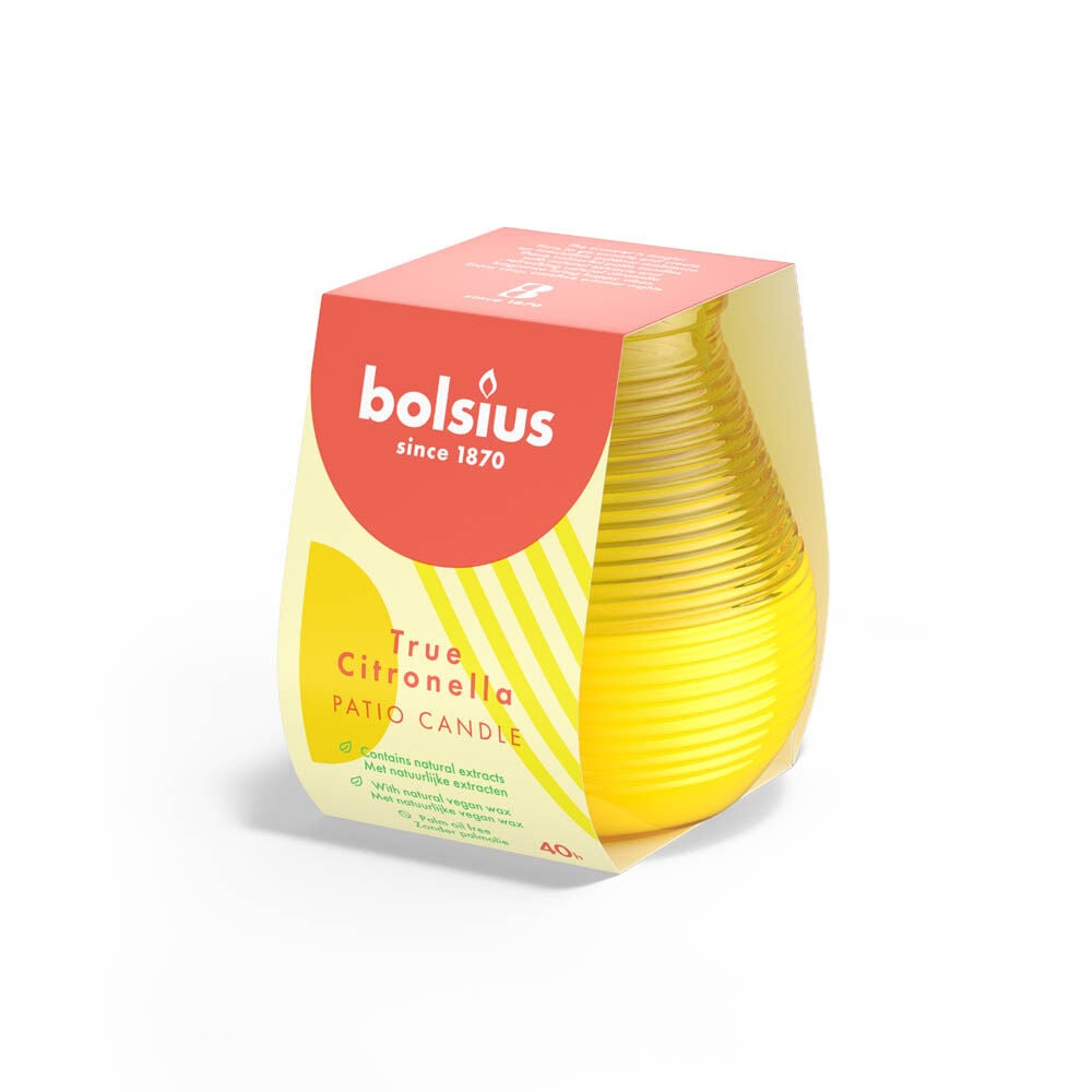 Bolsius True Citronella - Patio Candle - 9.5 cm - Geel - Citronella