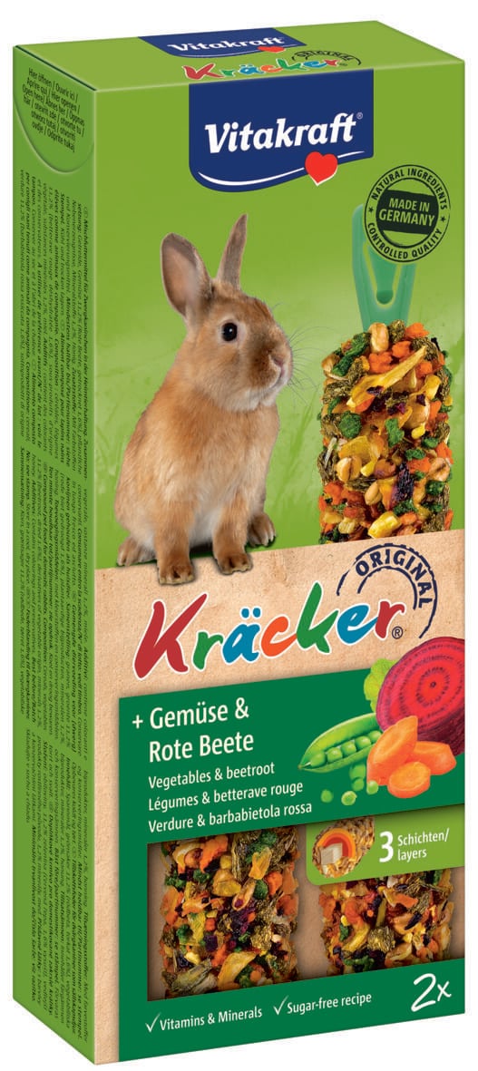 Vitakraft Kräcker 2 in 1 - Konijnensnack - groente Vitakraft Kräcker 2 in 1 - Konijnensnack - groente