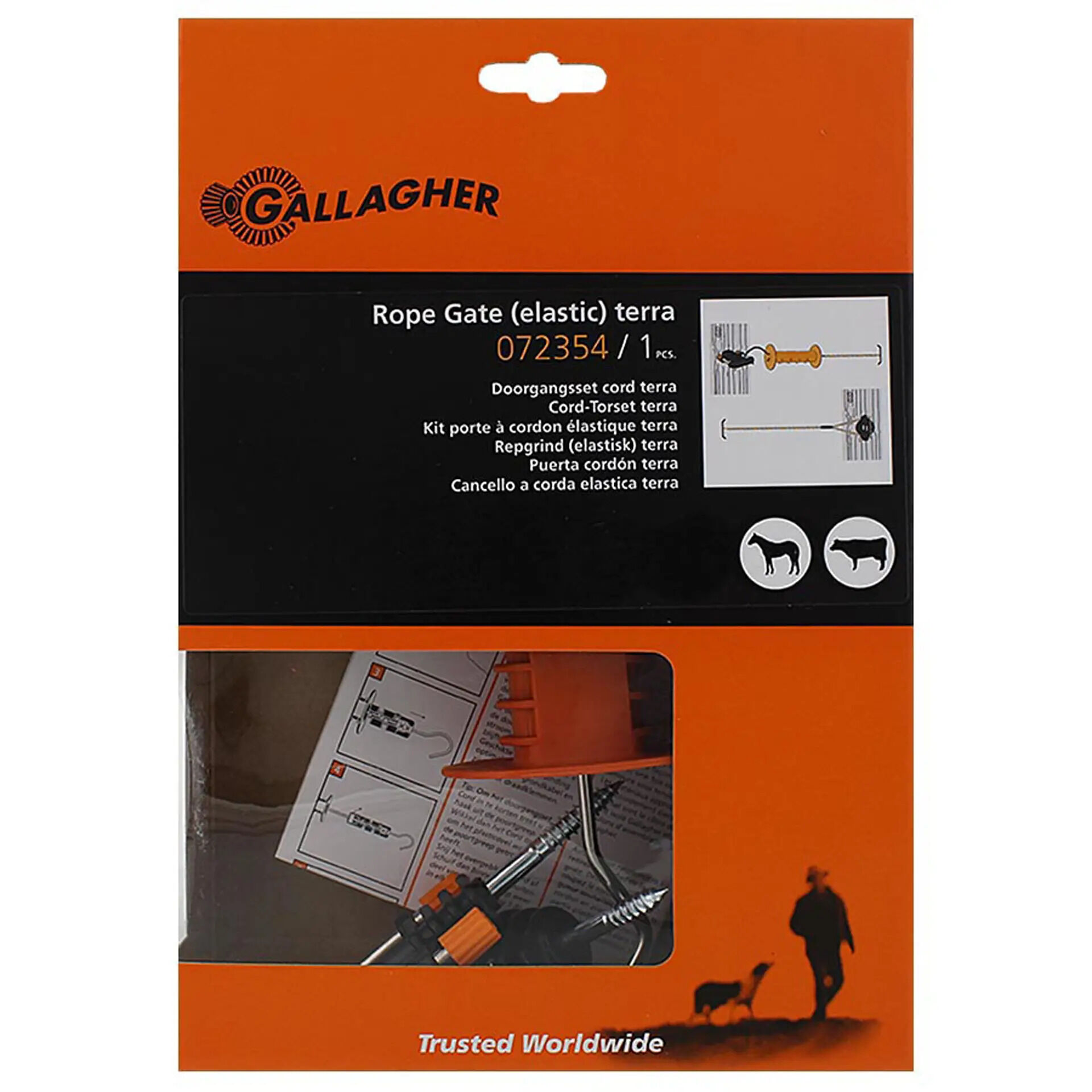 Gallagher Elastisch Cord - Doorgangset - 6.5 cm - 3 Meter - Terra - 25.5 cm Gallagher Elastisch Cord - Doorgangset - 6.5 cm - 3 Meter - Terra - 25.5 cm
