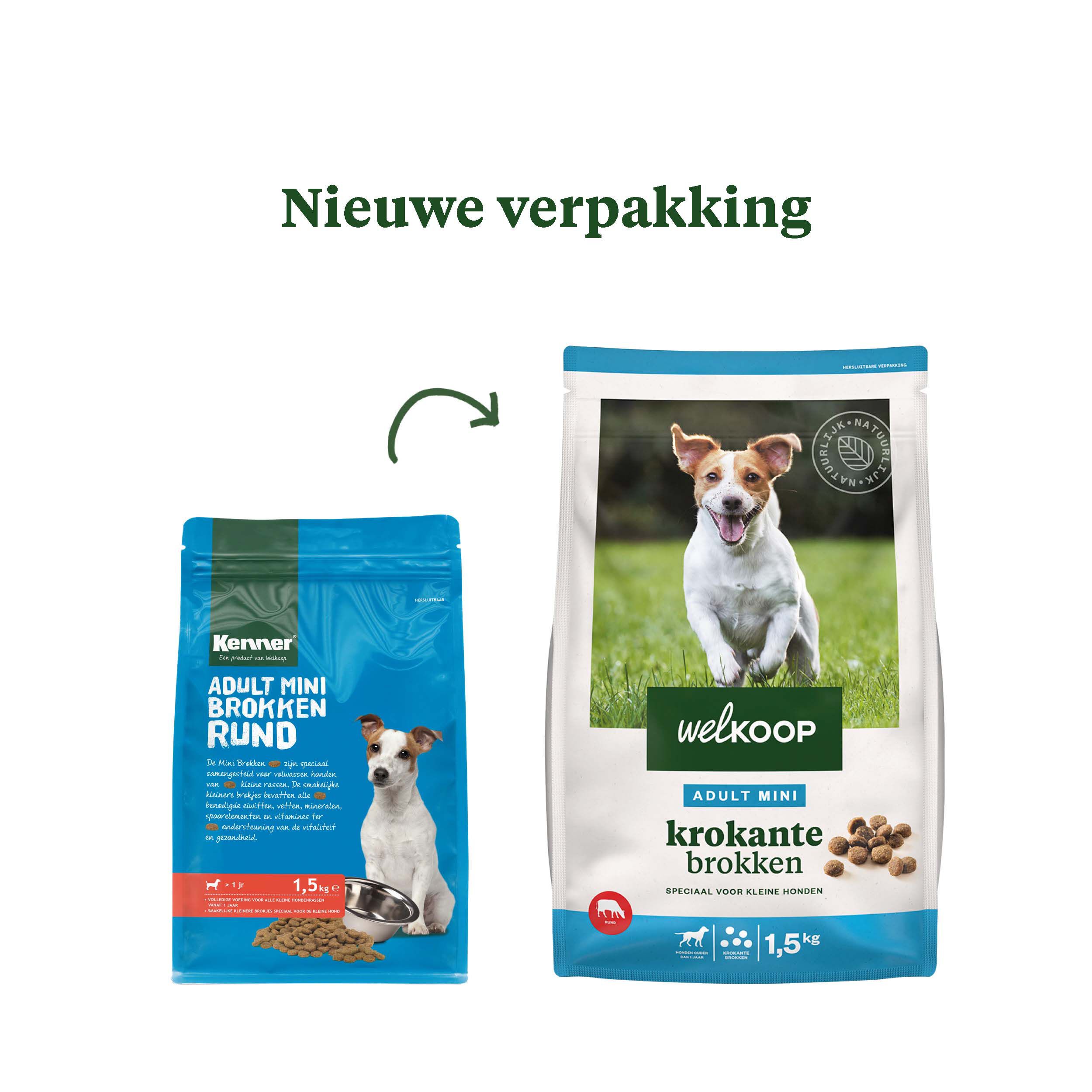 Welkoop Mini Krokante brokken - Hondenvoer - 1.5 Kilogram - rund