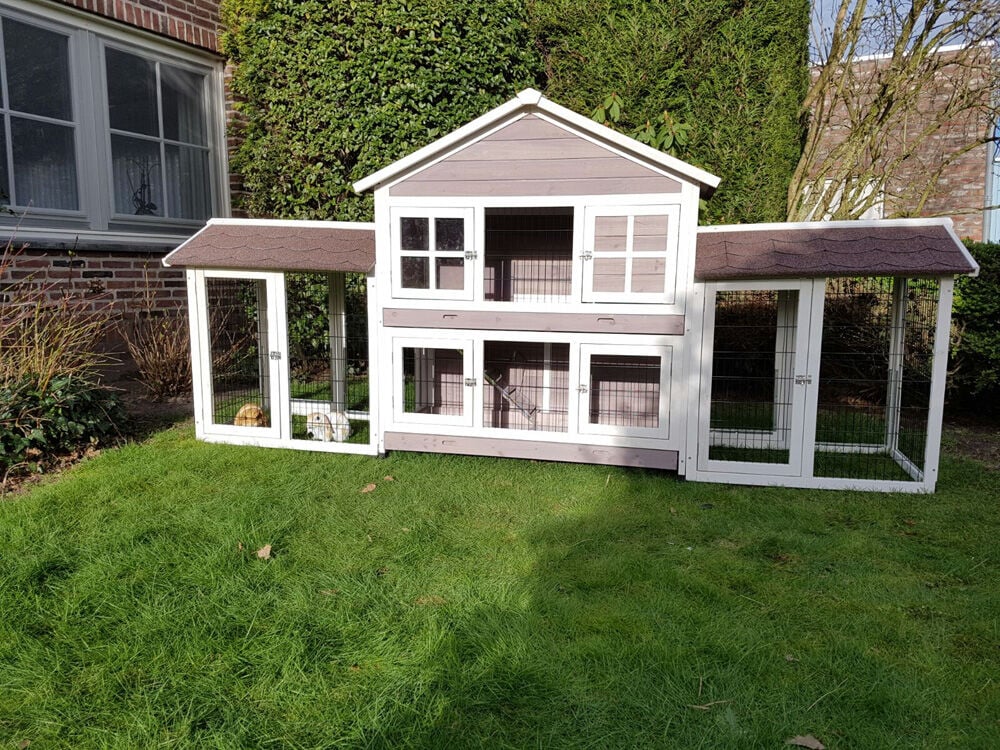 Konijnenren voor Konijnenhok Sisi en Amalie - Grijs - 1x82x1 cm