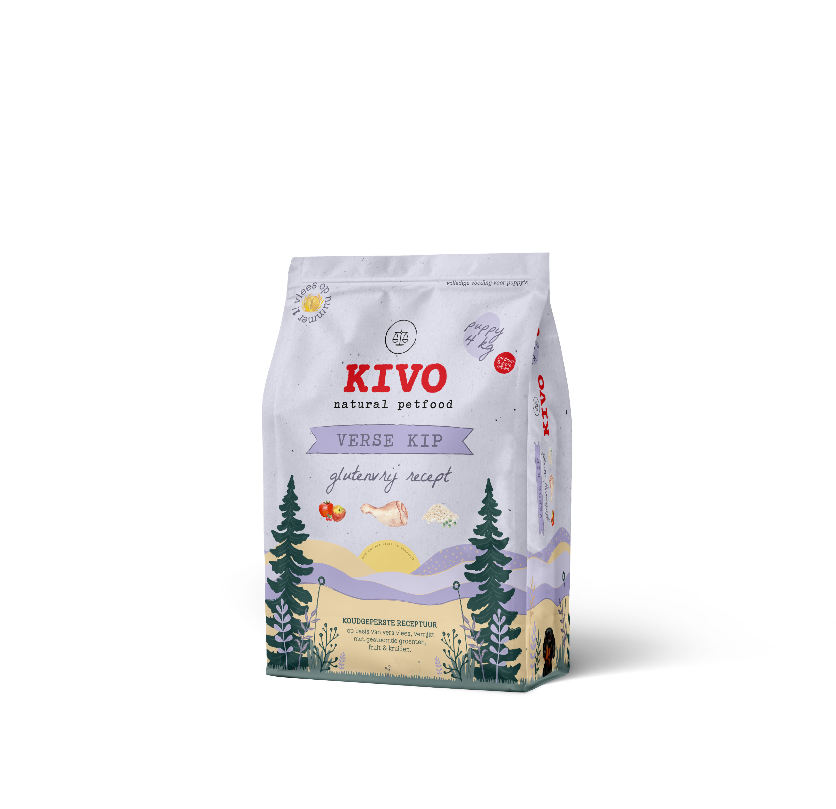 Kivo Puppy - Vers Hondenvoer - Glutenvrij - 4 Kilogram Kivo Puppy - Vers Hondenvoer - Glutenvrij - 4 Kilogram