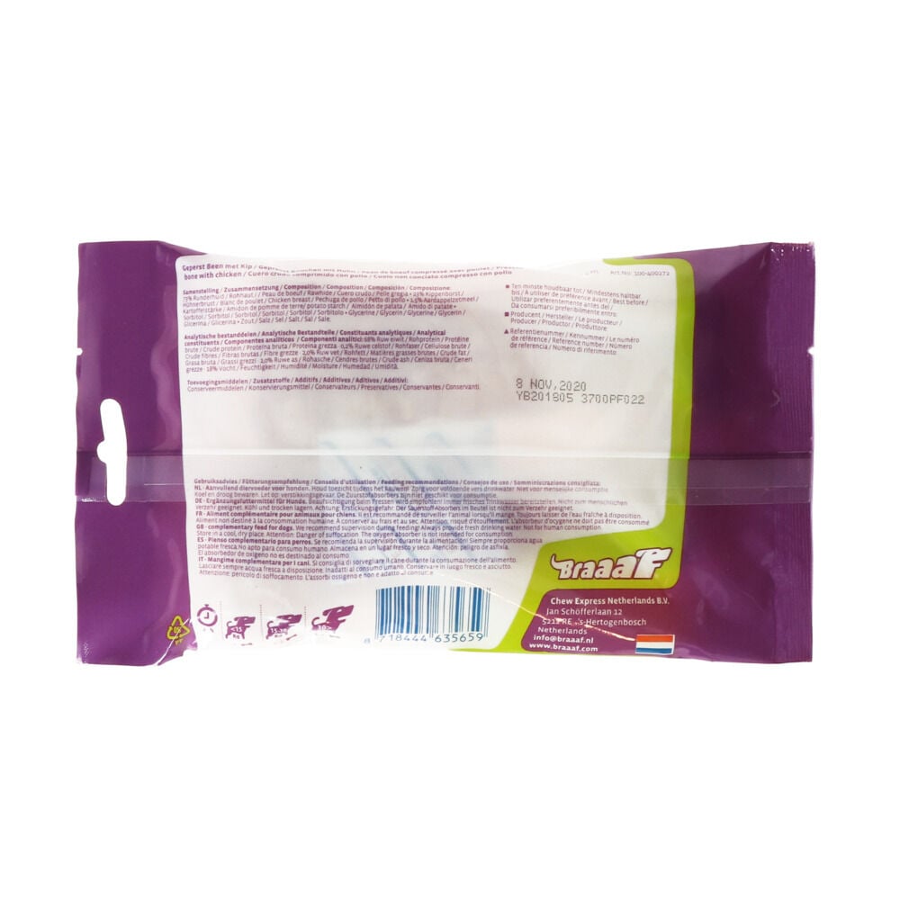 Braaaf Geperst been - Hondensnack - 2 Stuks - kip
