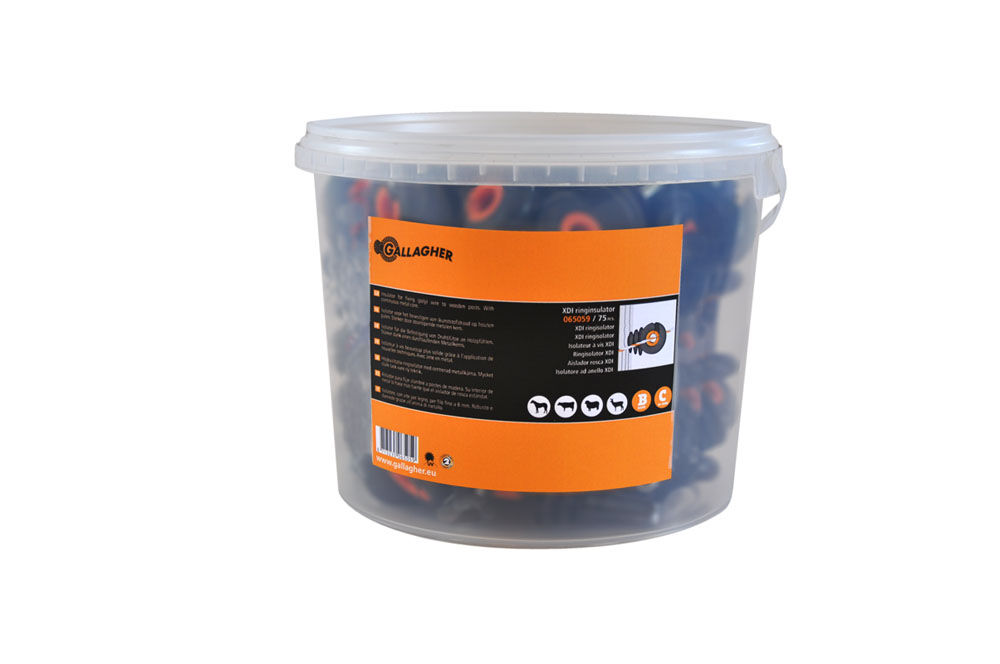 Gallagher Ringisolator XDI - Isolatoren - 15 cm - 75 Stuks - Zwart - 18.5 cm