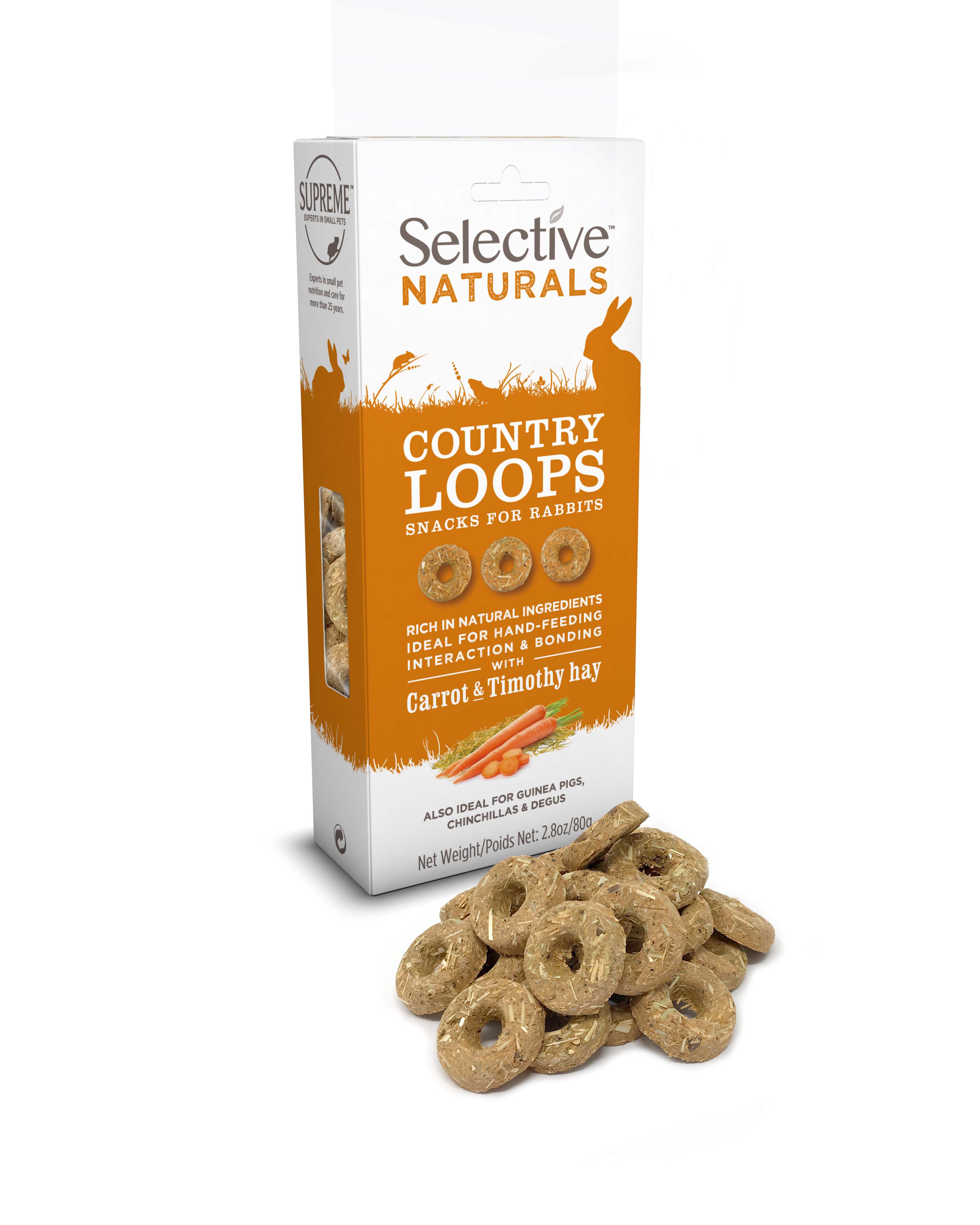 Science selective Country Loops - Konijnensnack & Knaagdiersnack - 80 Gram - timothy_hooi_en_wortel