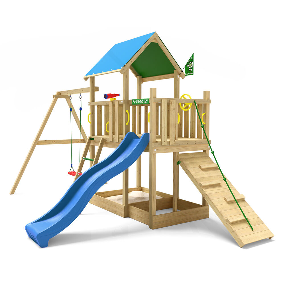 Jungle Gym Kongsberg Grenen - Speeltoestel - Blauw - Grenenhout