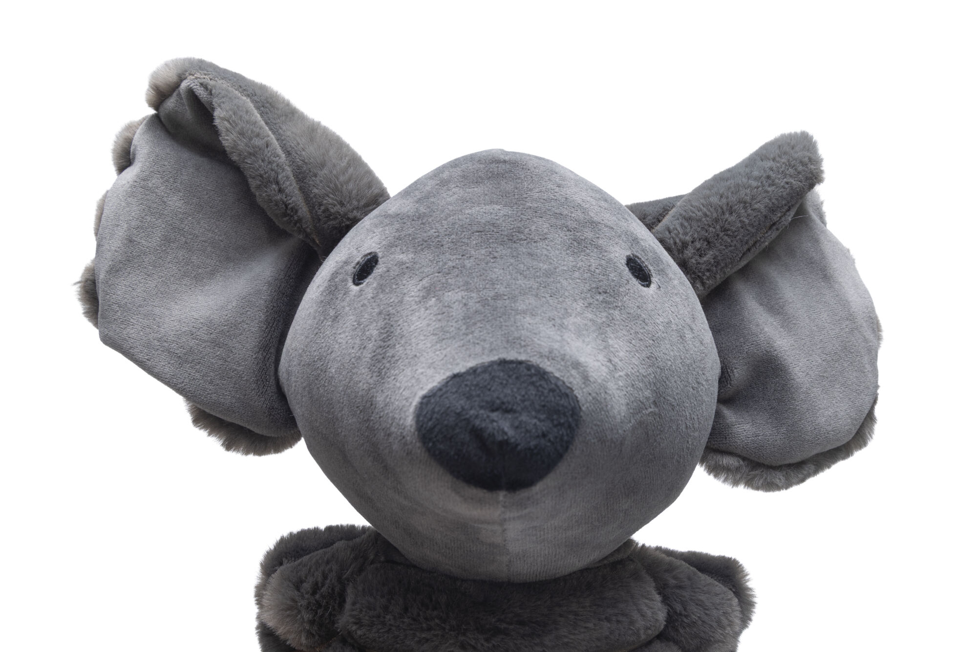 Designed by Lotte Reza Hang Muis -  Pluche Knuffel - Hondenspeelgoed - Antraciet - 18x80x15 cm