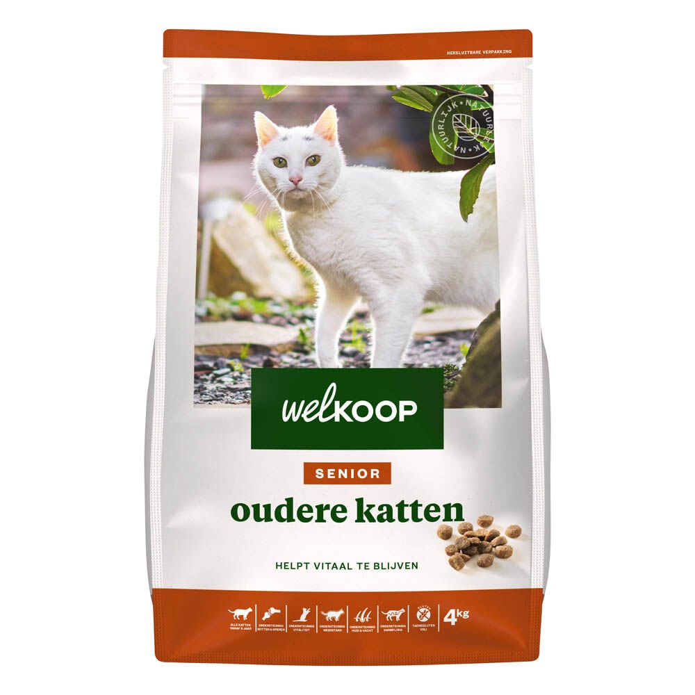 Welkoop Senior oudere katten - Kattenvoer - 4 Kilogram - gevogelte