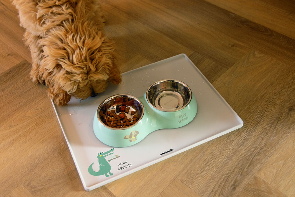 Beeztees Droppy  Dinerset - Puppy Voer & Drinkbak - Groen - 27 cm